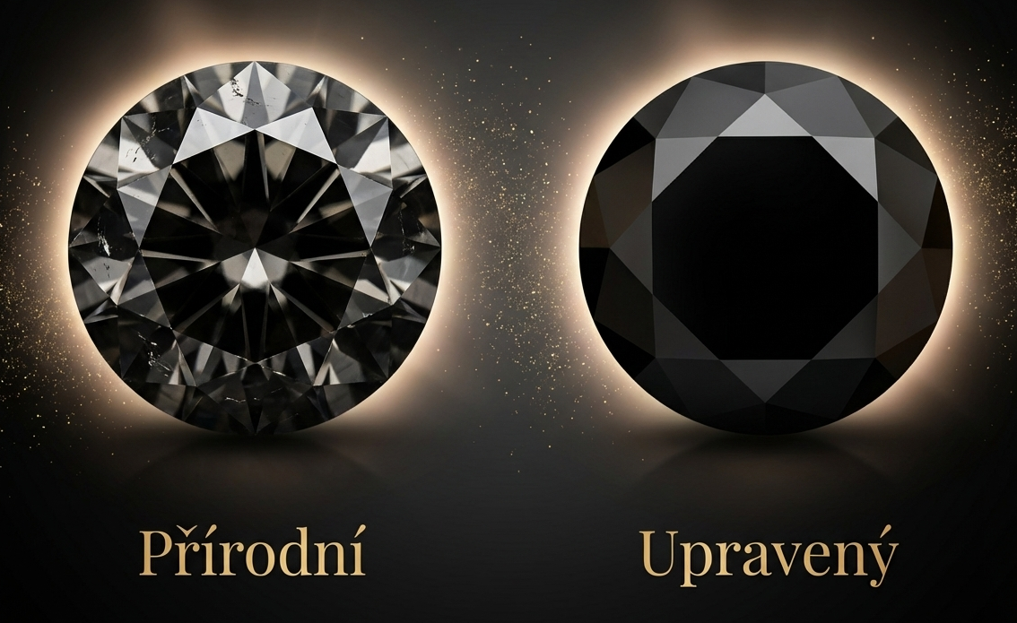 rozdíl mezi přírodním a upraveným černým diamantem